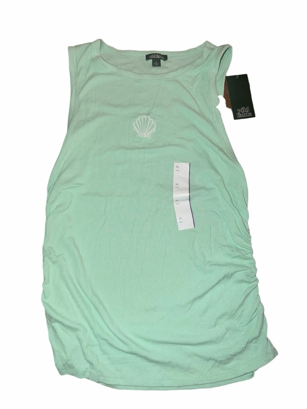 *new* Wild Fable Mint Shell-Embroidered Ribbed Tank
